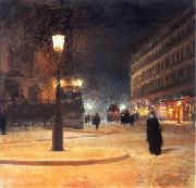 Ludwik de Laveaux Parisian Opera at night. Sweden oil painting artist